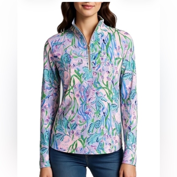 Lilly Pulitzer Tops - Lilly Pulitzer UPF 50+ Skipper Popover, Multi Secret Escape, M